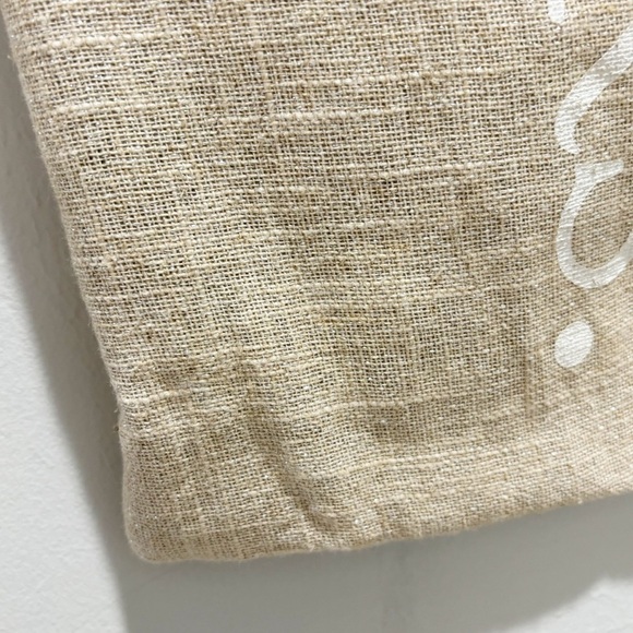 DOMAIN Beige Metallic Linen Blend Accent Lumbar Pillow Cover MR & MRS 13” X 26” - Picture 3 of 6